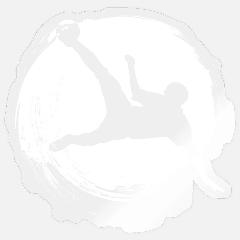 Soccer Scissor Man Blanc - Sticker taille S (10 x 10 cm) - brillant transparent