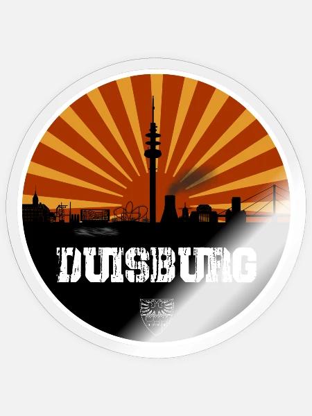 Duisburg Retro Skyline - Sticker Größe S (10 x 10 cm) - Transparent glänzend