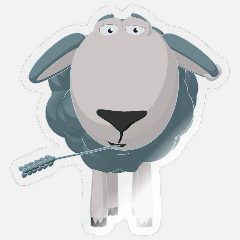 Eli The Sheep - Sticker size S (10 x 10 cm) - transparent glossy