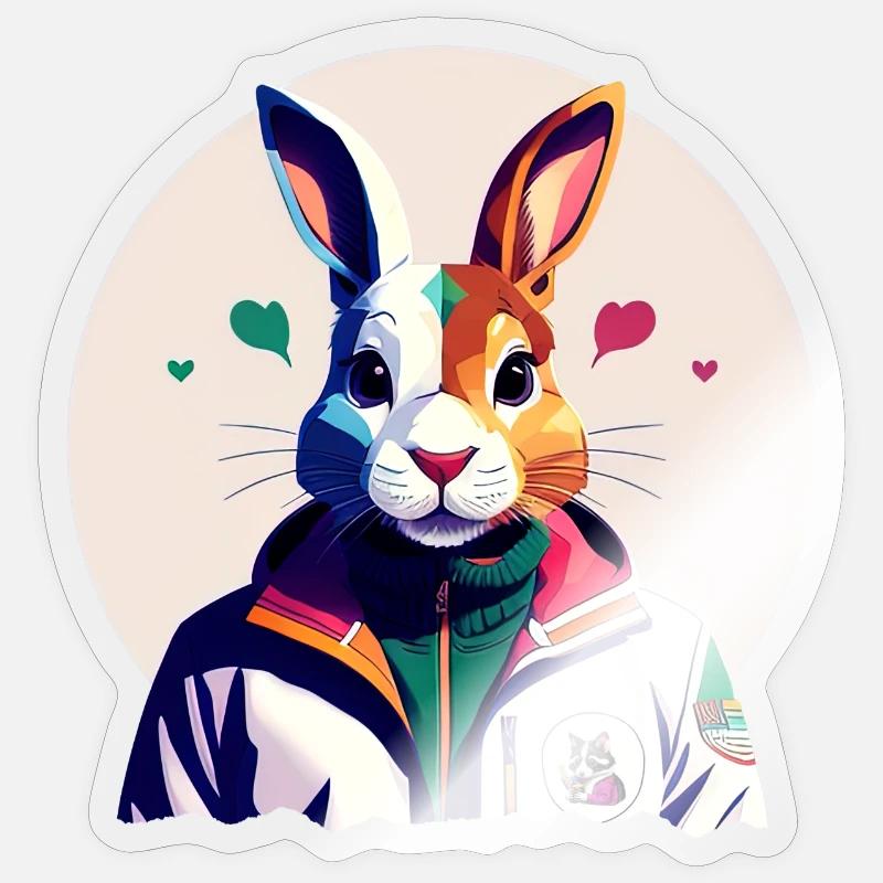 Bunny, Easter Bunny - Sticker size S (10 x 10 cm) - transparent glossy