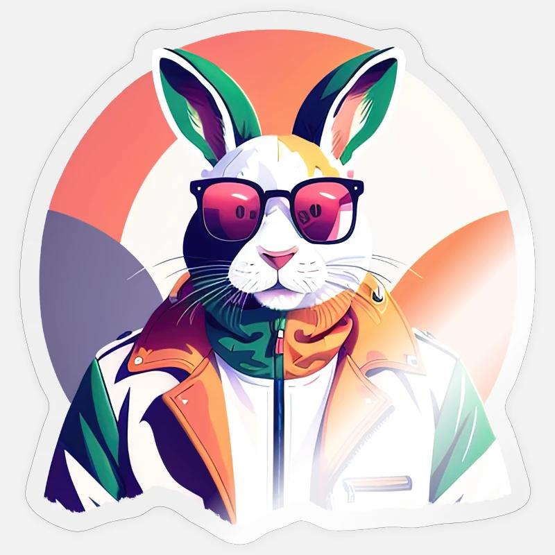 Bunny, Easter Bunny - Sticker size S (10 x 10 cm) - transparent glossy
