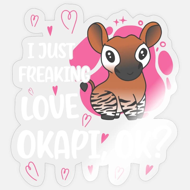 J'adore l'okapi Sticker taille S (10 x 10 cm)