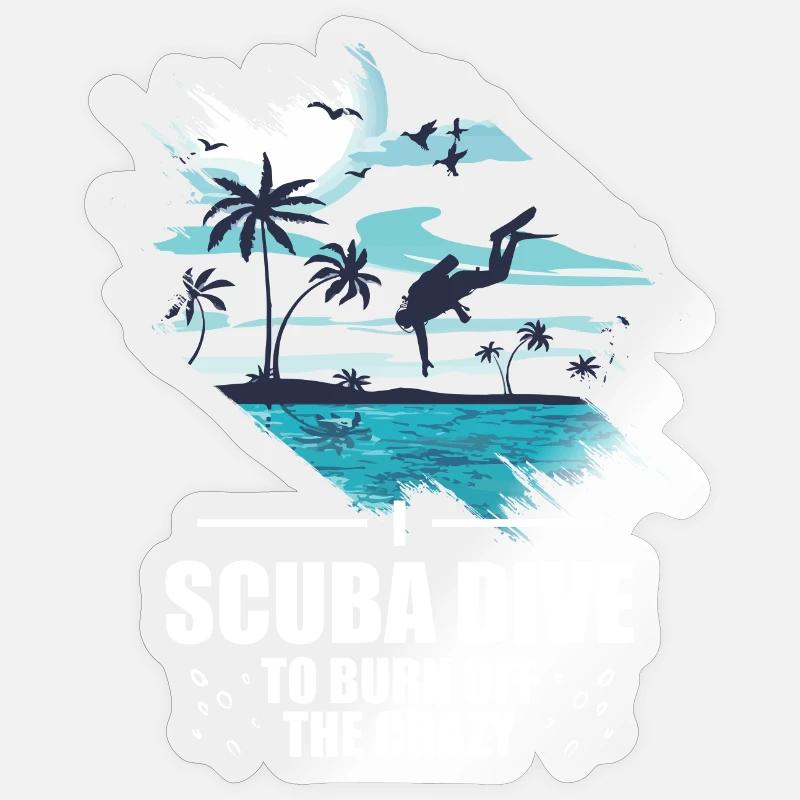 Scuba Diver Speerfischen Design - Sticker Größe S (10 x 10 cm) - Transparent glänzend