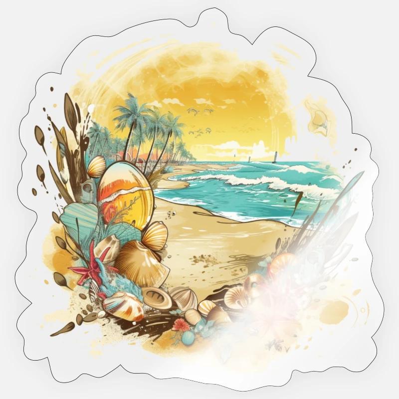 Beach Dream - Sticker size S (10 x 10 cm) - transparent glossy
