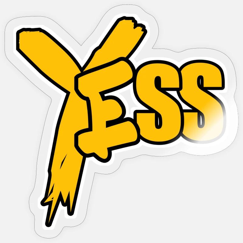 YES Jaune Pop Comic Sticker taille S (10 x 10 cm)