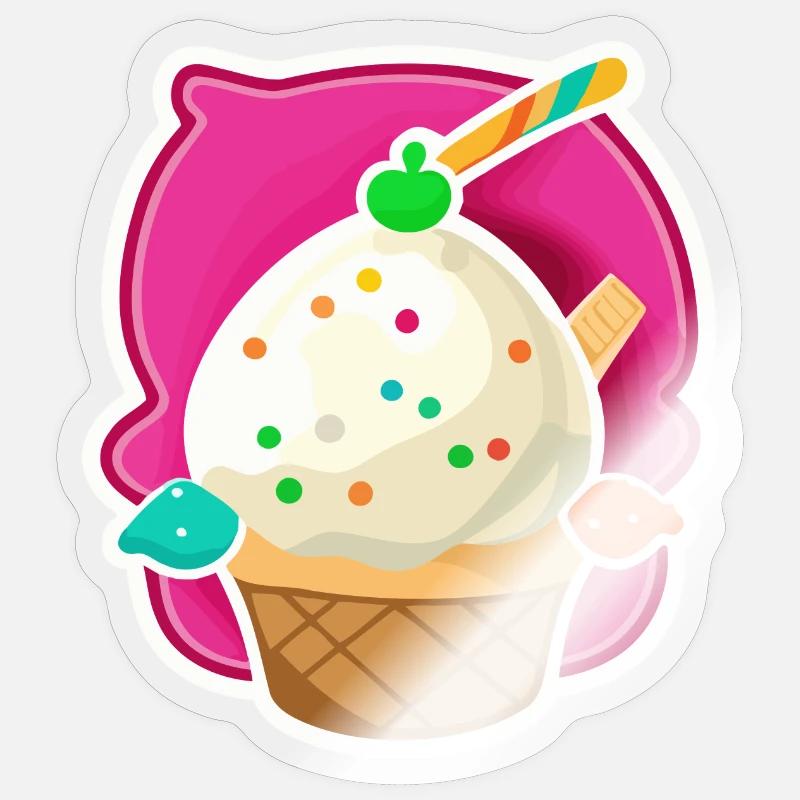 Eis, Eiscreme - Sticker Größe S (10 x 10 cm) - Transparent glänzend