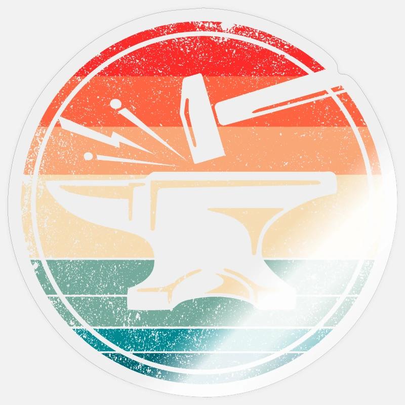 Retro Anvil Farrier Tool Blacksmith Anvil Sticker size S (10 x 10 cm)