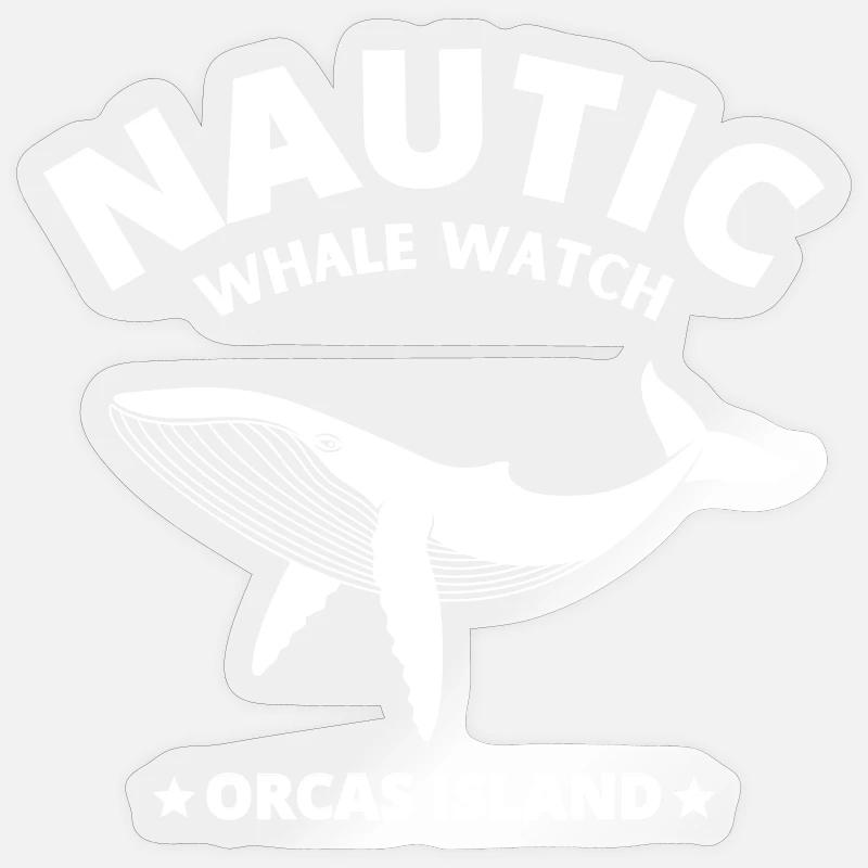 Wal, Orca, Blauwal, Wal - Sticker Größe S (10 x 10 cm) - Transparent glänzend