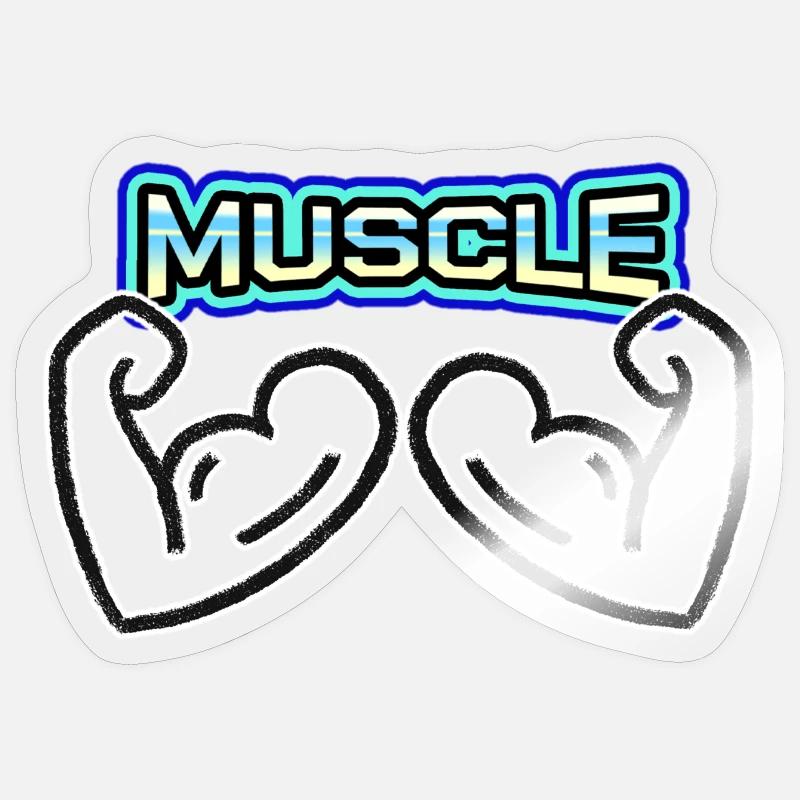 Les muscles avant tout, pas de douleur pas de gain! - Sticker taille S (10 x 10 cm) - brillant transparent