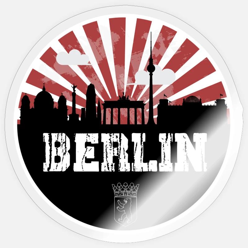 Match à domicile Berlin Skyline - Sticker taille S (10 x 10 cm) - brillant transparent