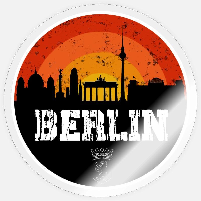 Berlin Skyline Original - Sticker taille S (10 x 10 cm) - brillant transparent