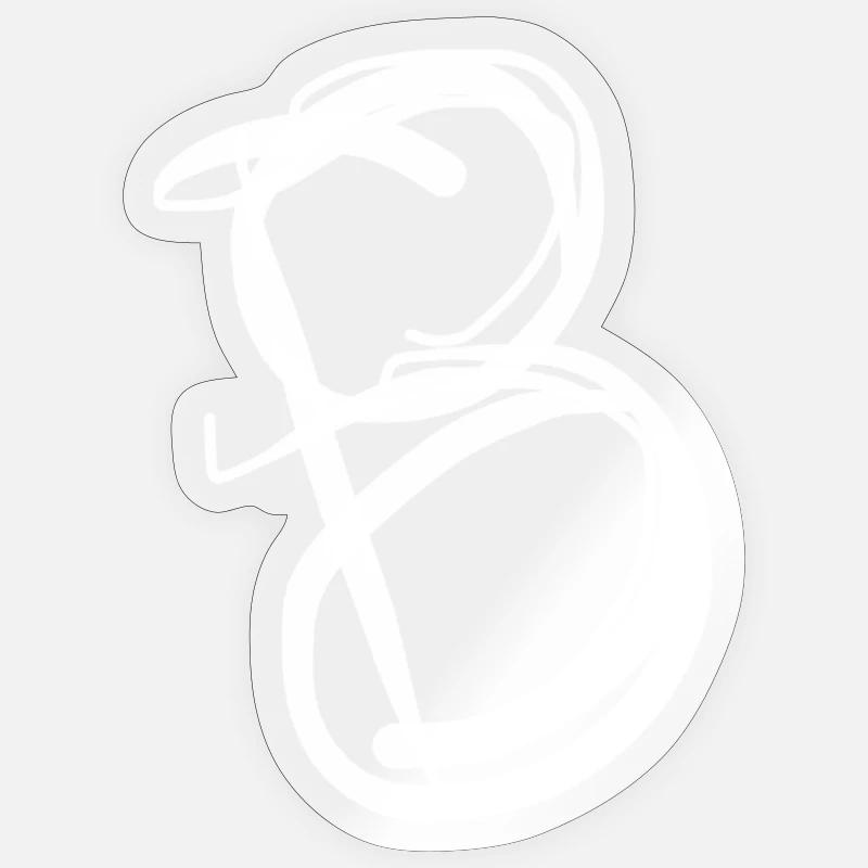 First letter B: Boris, Berta, Bertha, Ben Sticker size S (10 x 10 cm)