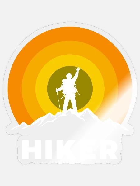 Wandern Wanderer Wanderung Spruch Berggipfel Berge - Sticker Größe S (10 x 10 cm) - Transparent glänzend