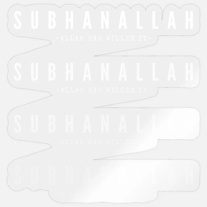 Subhanallah 00 blanc - Sticker taille S (10 x 10 cm) - brillant transparent