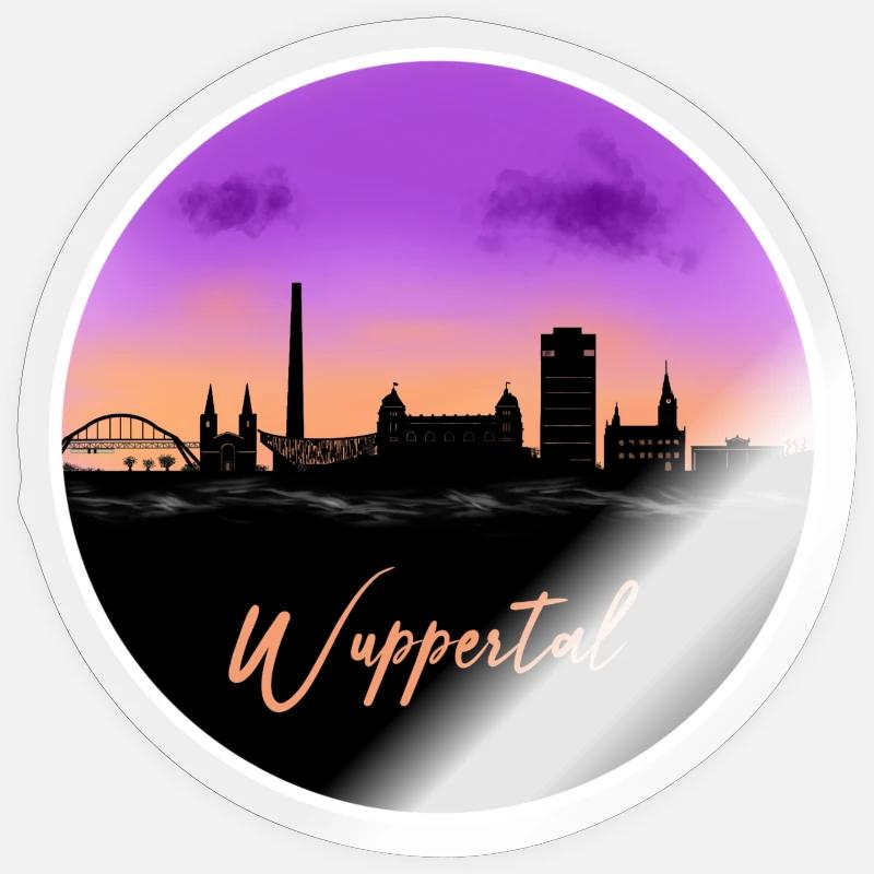 Wuppertal Fine Skyline - Sticker taille S (10 x 10 cm) - brillant transparent