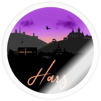 Harz Fine Skyline - Sticker Größe S (10 x 10 cm) - Transparent glänzend - Vorne
