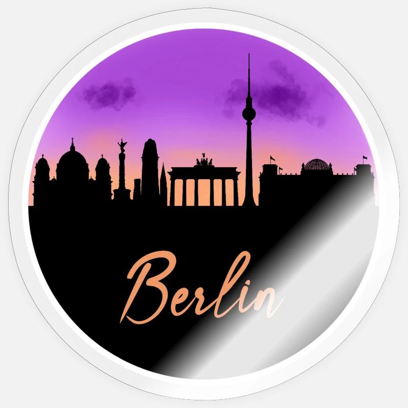 Berlin Fine Skyline - Sticker taille S (10 x 10 cm) - brillant transparent