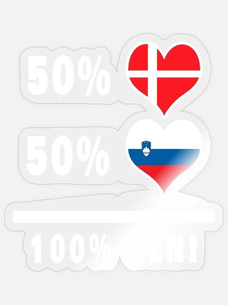 Slowenien und Dänemark 100% geniale Flagge - Sticker Größe S (10 x 10 cm) - Transparent glänzend