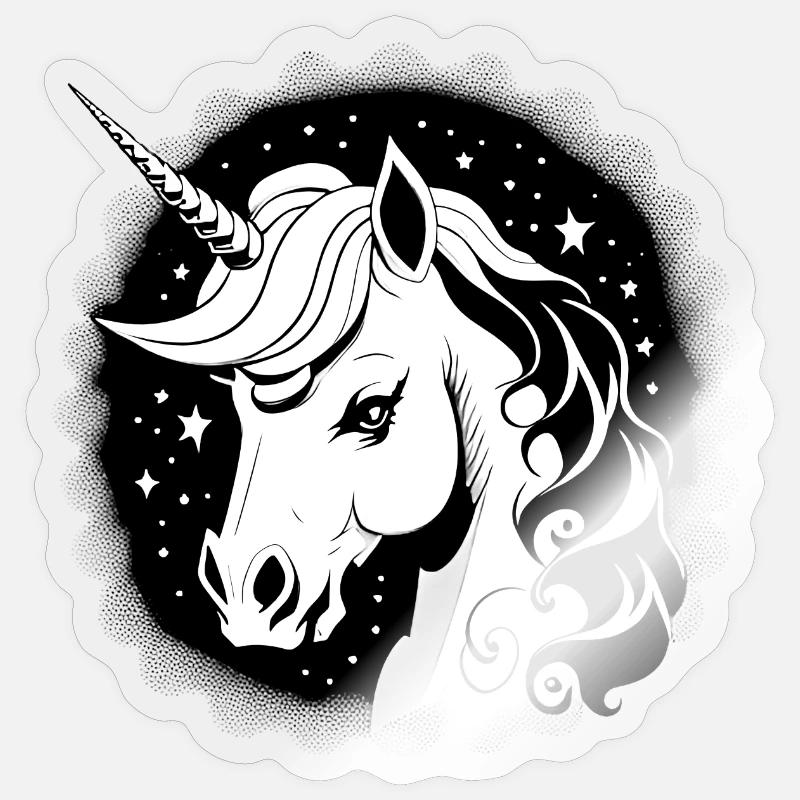 Goth Einhorn - Sticker Größe S (10 x 10 cm) - Transparent glänzend