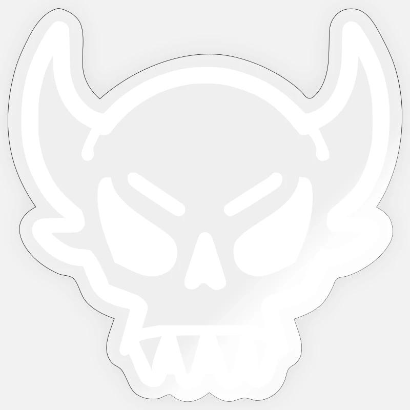 Demon Skull - Sticker Größe S (10 x 10 cm) - Transparent glänzend