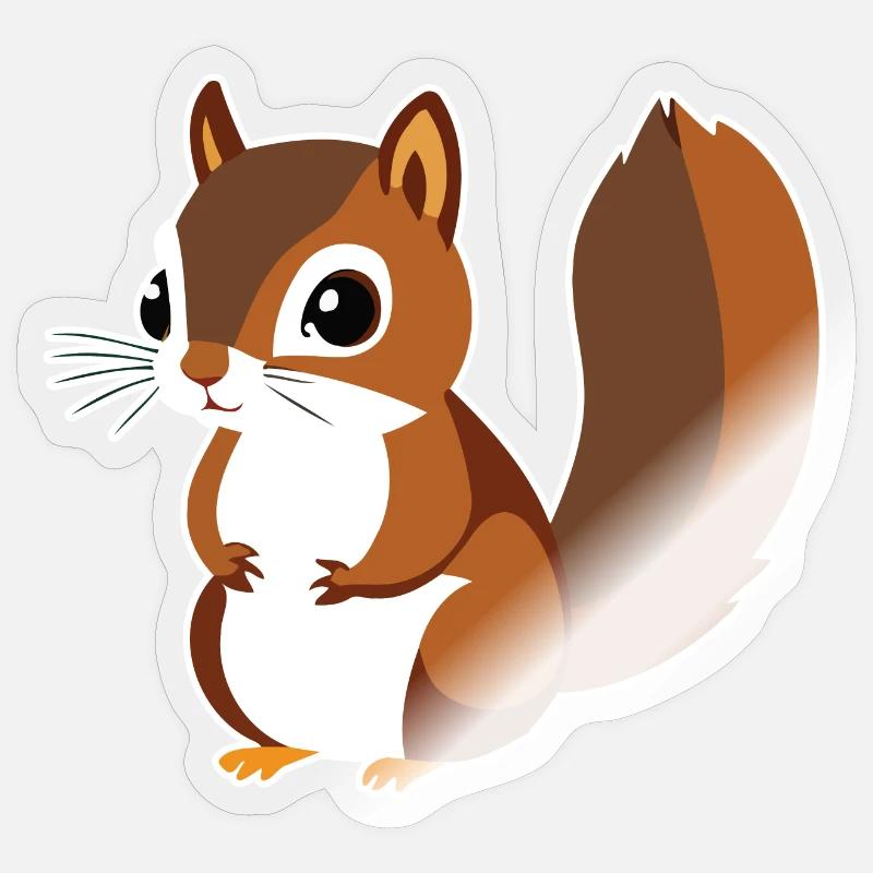 Écureuil - Sticker taille S (10 x 10 cm) - brillant transparent