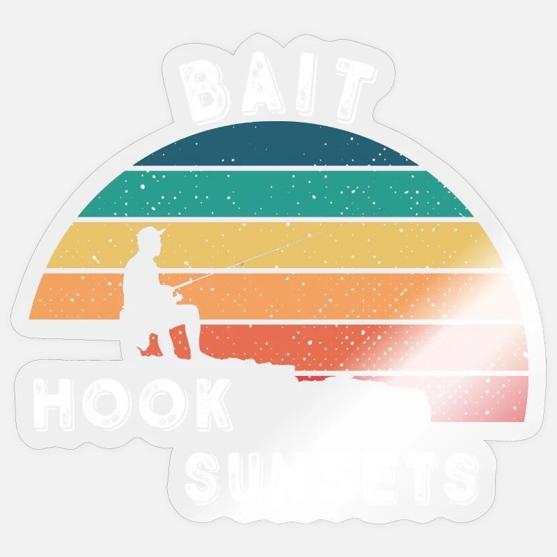 Bait, Hook, Sunsets Sticker size S (10 x 10 cm)