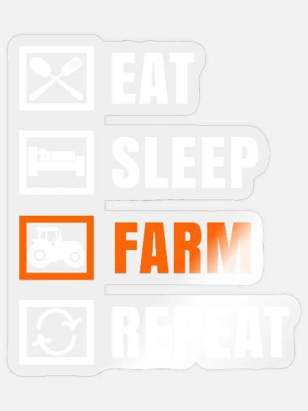 Traktor Landmaschinen Bauernhof Spruch Feld Bauer - Sticker Größe S (10 x 10 cm) - Transparent glänzend