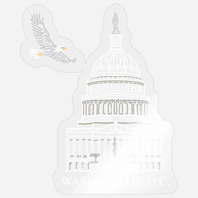 Washington D.C., Capitol Structure, Bald Eagle Sticker size S (10 x 10 cm)