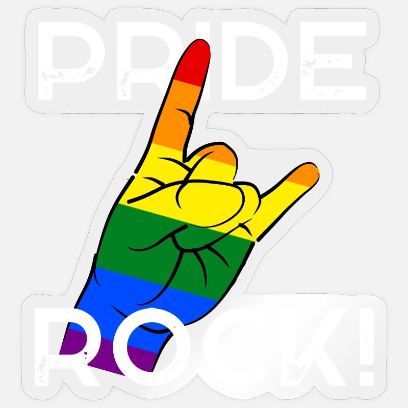 Fierté Rock! - Sticker taille S (10 x 10 cm) - brillant transparent