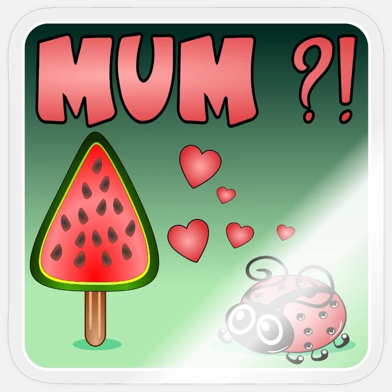 Watermelon BUG - Sticker size S (10 x 10 cm) - transparent glossy