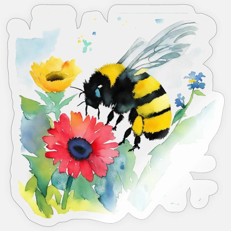 Bumblebee - Sticker size S (10 x 10 cm) - transparent glossy