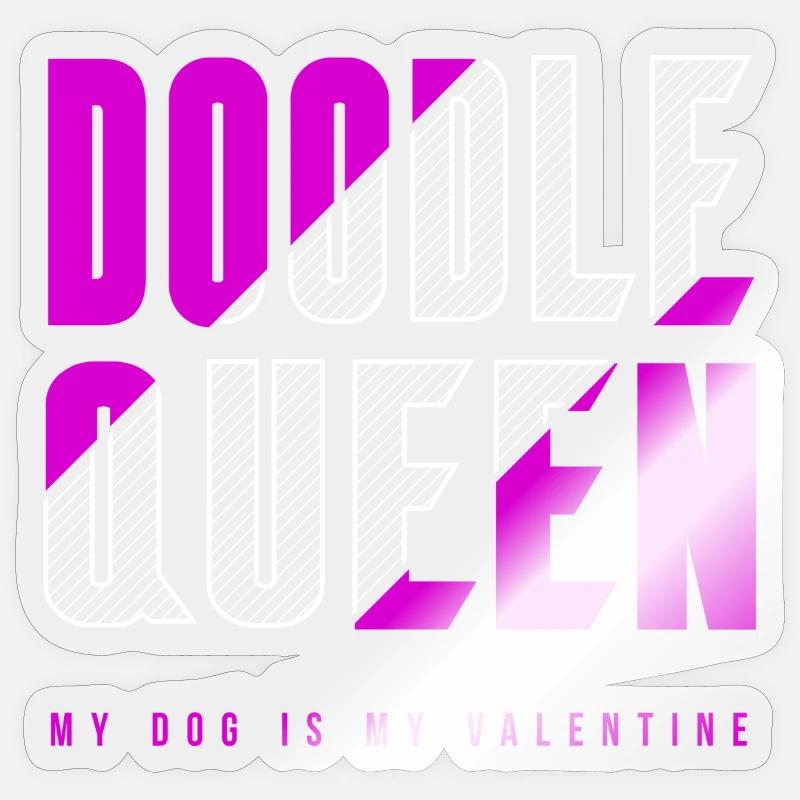 Doodle Queen - Sticker taille S (10 x 10 cm) - brillant transparent