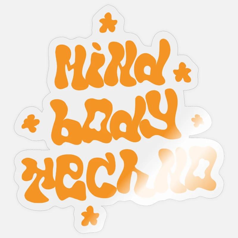 Techno shirt - Sticker Größe S (10 x 10 cm) - Transparent glänzend