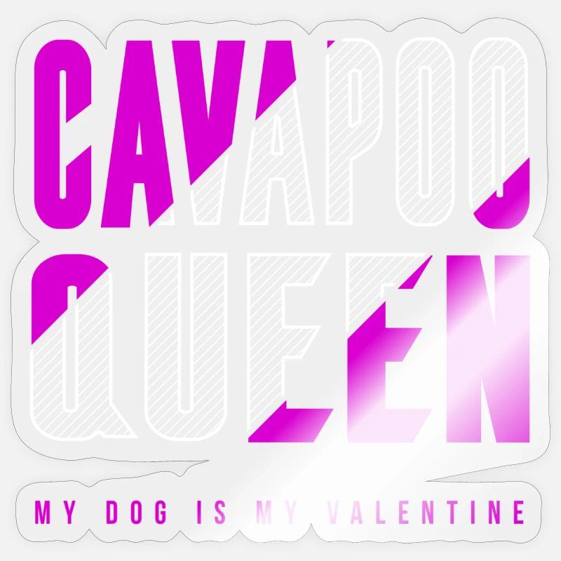 Reine de Cavapoo Sticker taille S (10 x 10 cm)