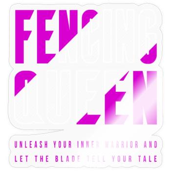 Fecht Königin - Sticker Größe S (10 x 10 cm) - Transparent glänzend - Vorne