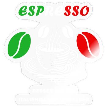 Espresso Italien Design - Sticker Größe S (10 x 10 cm) - Transparent glänzend - Vorne
