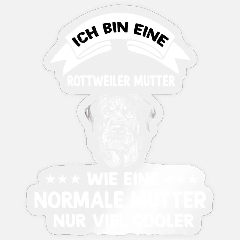 Ich bin eine Rottweiler Mutter - Sticker Größe S (10 x 10 cm) - Transparent glänzend