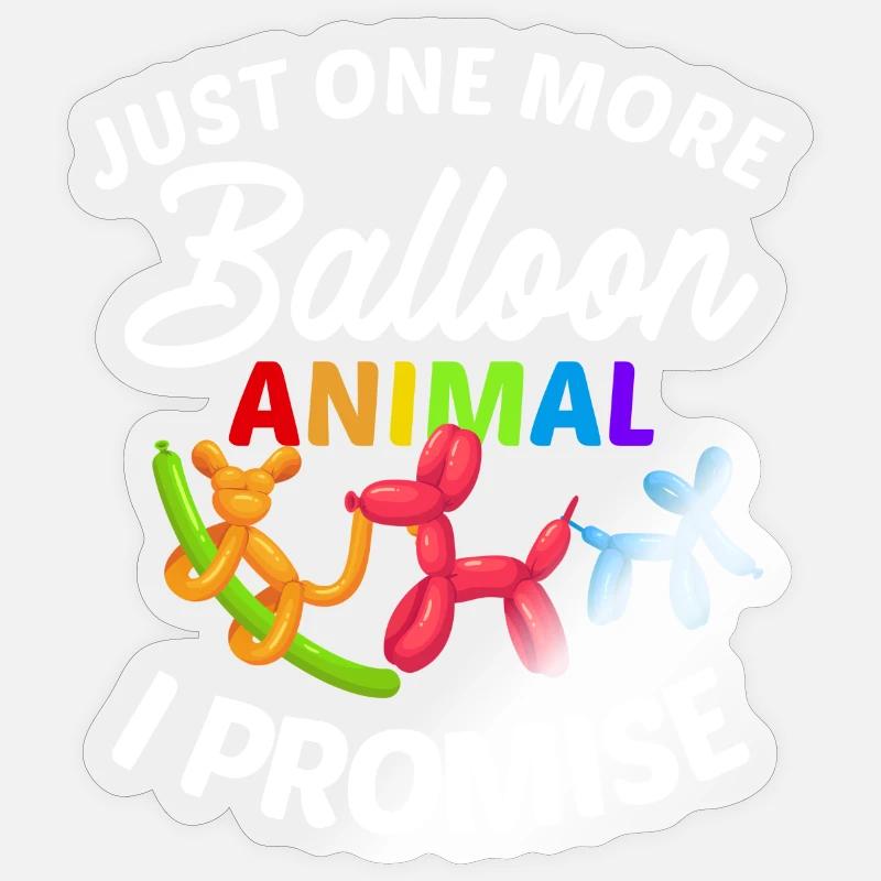 Balloon Twisting Design - Sticker size S (10 x 10 cm) - transparent glossy