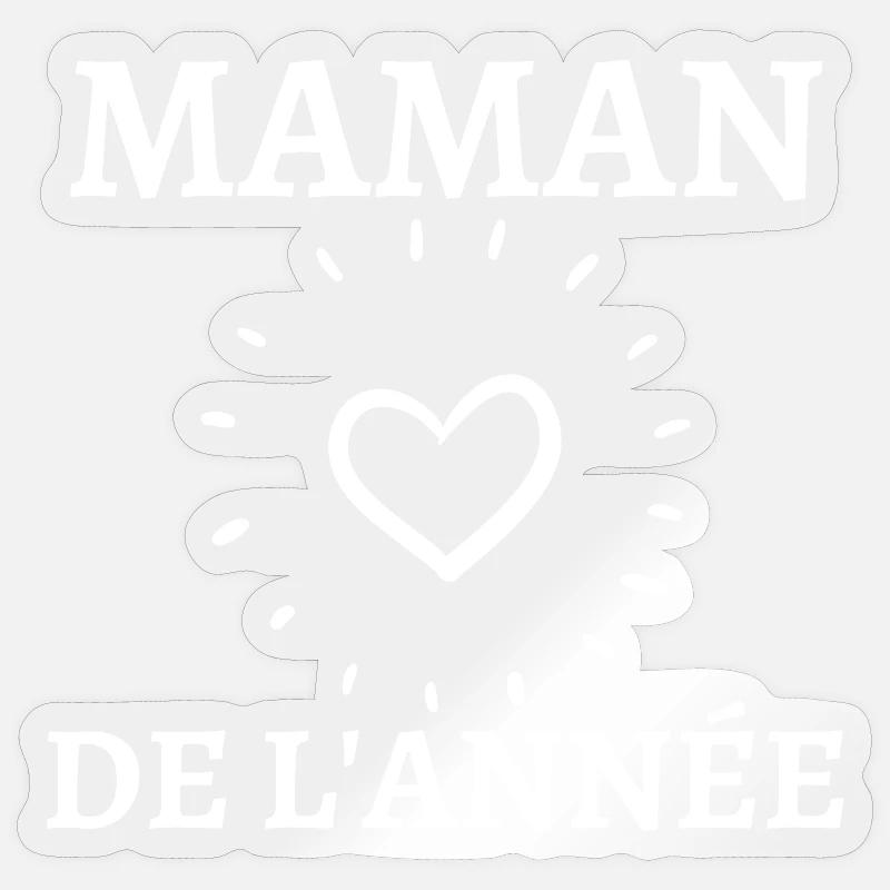 Maman de l'année - Sticker taille S (10 x 10 cm) - brillant transparent