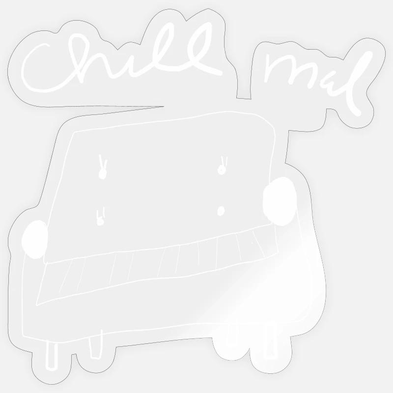 Chill mal Sofa - Sticker Größe S (10 x 10 cm) - Transparent glänzend