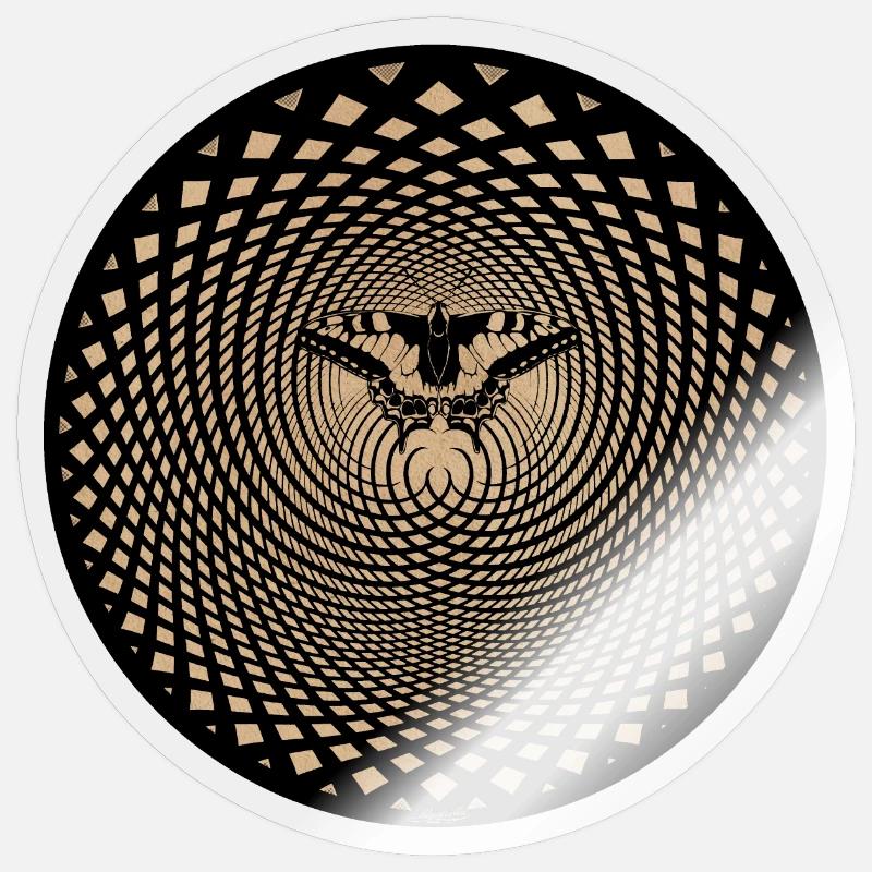Illusion d’optique Papillon Effet Papillon - Sticker taille S (10 x 10 cm) - brillant transparent