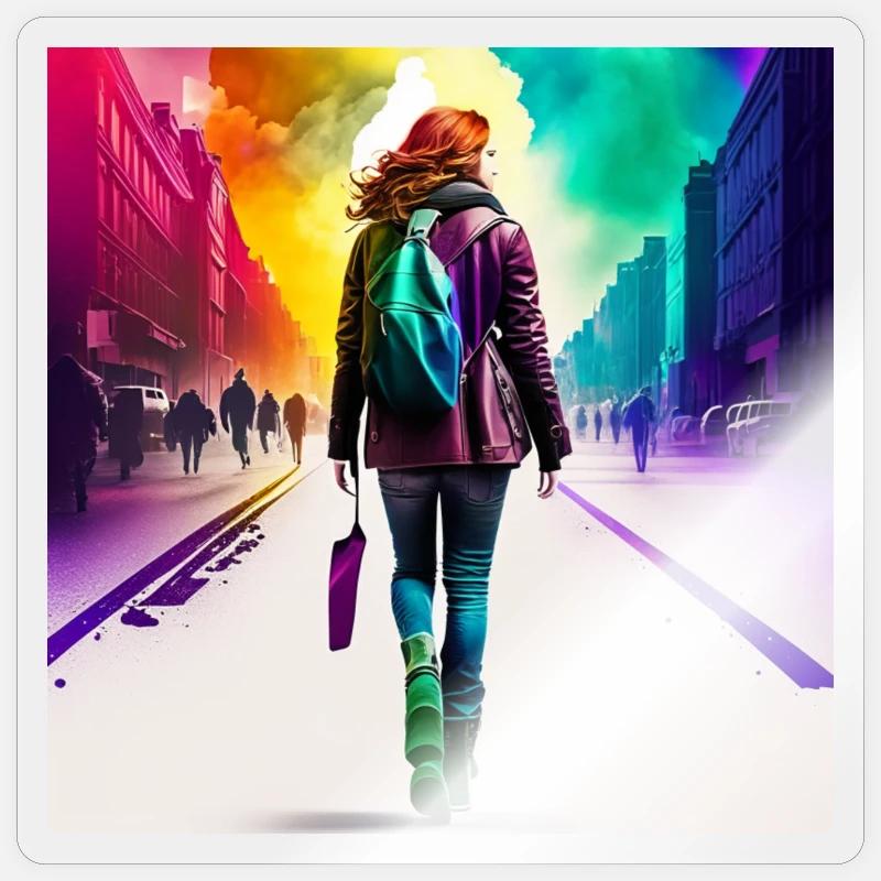 walk on pride side - Sticker size S (10 x 10 cm) - transparent glossy