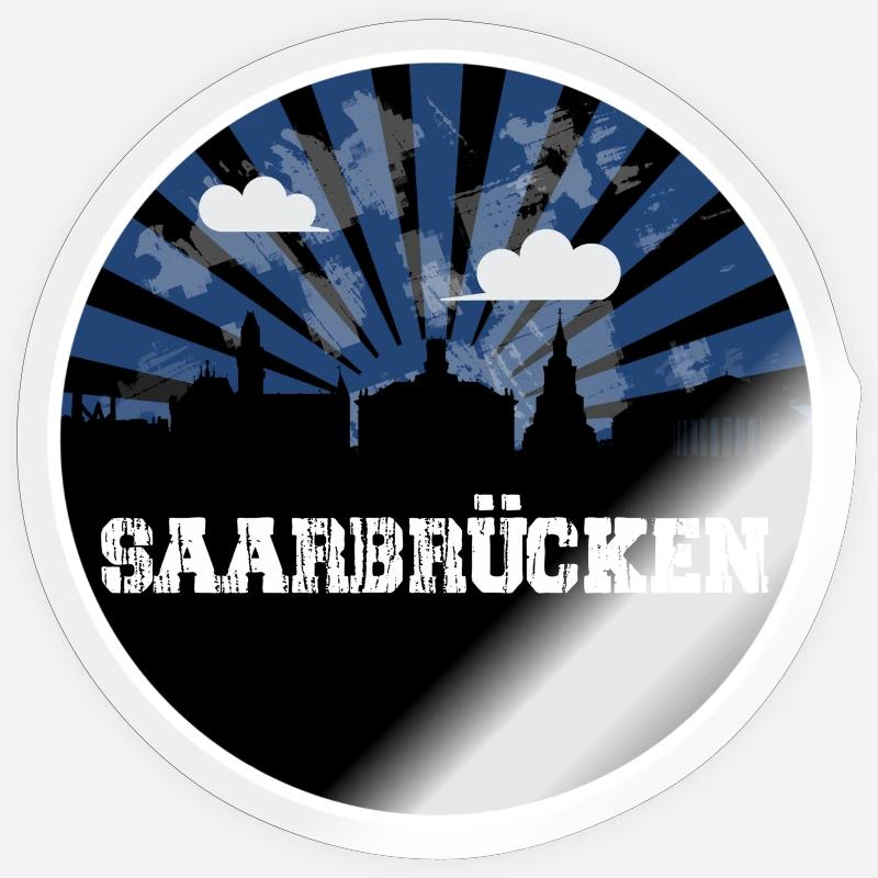 Saarbrücken Home Game Skyline - Sticker taille S (10 x 10 cm) - brillant transparent
