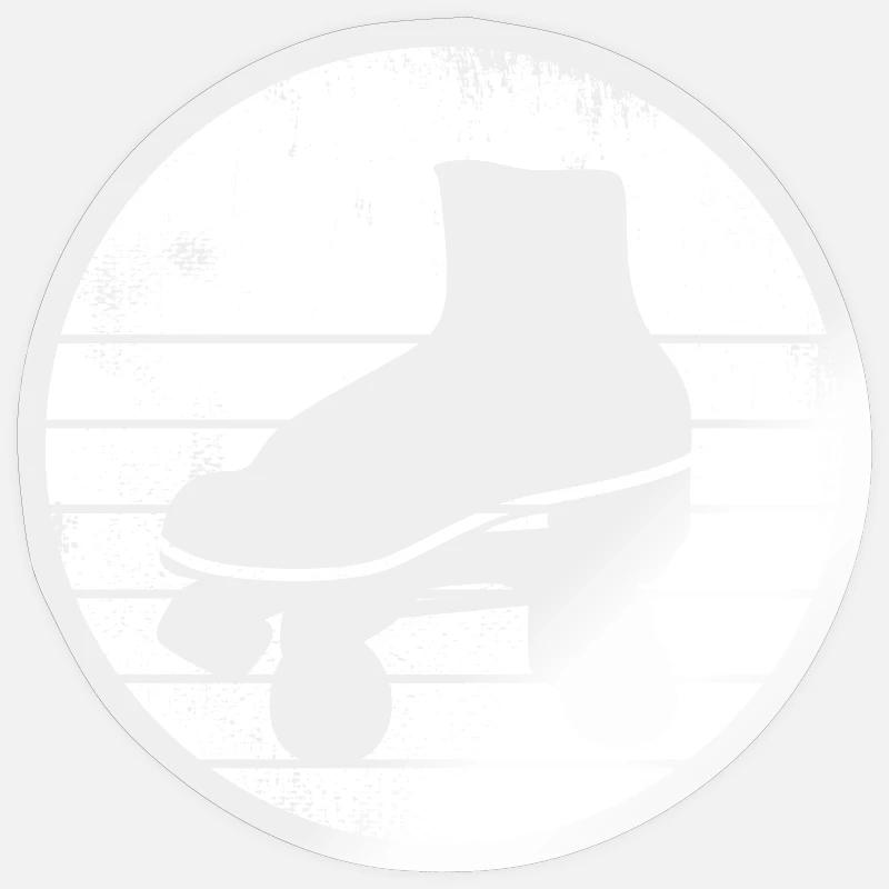 Roller Skates Drawing - Sticker size S (10 x 10 cm) - transparent glossy