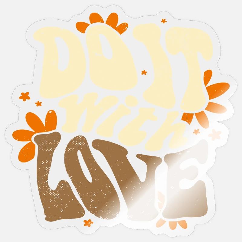 Do it with Love - Sticker Größe S (10 x 10 cm) - Transparent glänzend