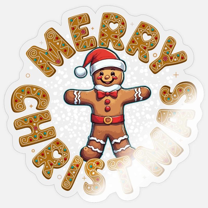 Joyeux Noël Design Graphisme polyvalent des Fêtes Sticker taille S (10 x 10 cm)