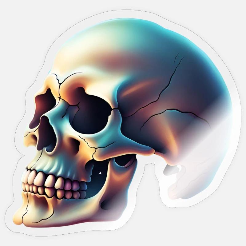 Printflow Crâne Halloween - Sticker taille S (10 x 10 cm) - brillant transparent