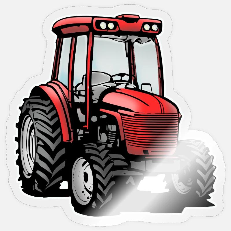 Traktor / tractor - Sticker Größe S (10 x 10 cm) - Transparent glänzend