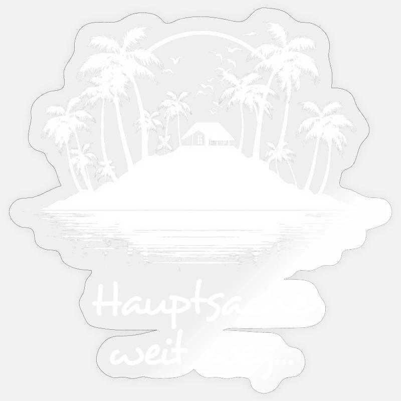 Hauptsache Weit Weg - hell Sticker Größe S (10 x 10 cm)