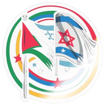 Unity for Peace Flags of Israel Palestine - Sticker size S (10 x 10 cm) - transparent glossy - Front